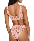 Cottage-Core-Womens-Bikini-Set-Pink-Model-Back-View