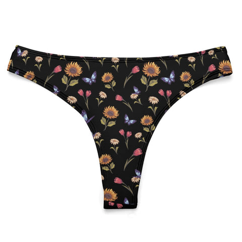 Summer-Garden-Womens-Thong-Black-Product-Front-View