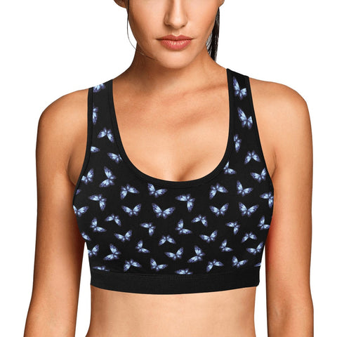 Butterfly-Women's-Bralette-Black-Model-Front-View