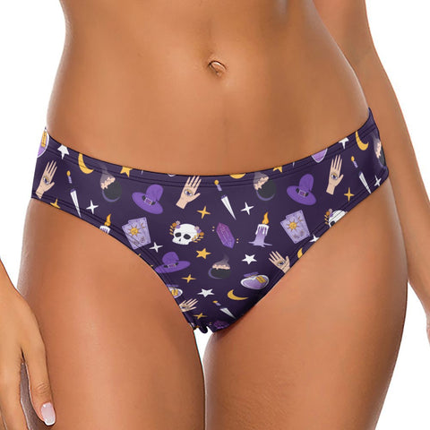 Witch-Core-Womens-Thong-Dark-Purple-Model-Front-View