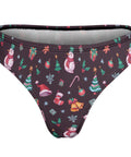 Christmas-Women's-Thong-Eggplant-Product-Back-View