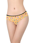 Banana-Split-Womens-Hipster-Underwear-Yellow-Model-Front-View
