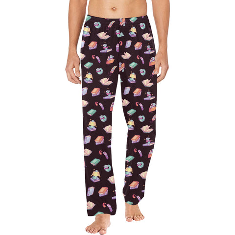 Book-Worm-Men's-Pajamas-Midnight-Purple-Model-Front-View