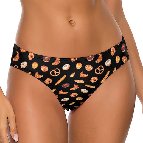 Sweet-Treats-Womens-Thong-Black-Model-Front-View