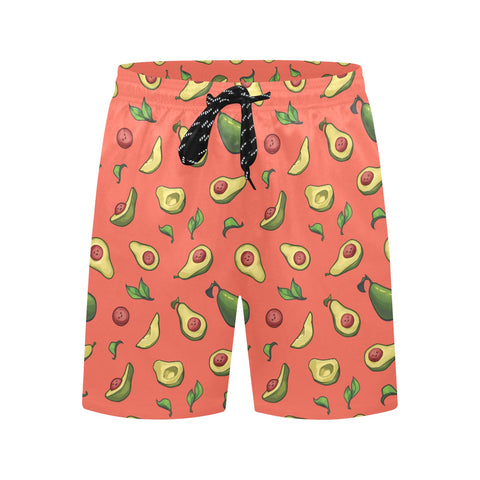 Happy-Avocado-Mens-Swim-Trunks-Orange-Front-View