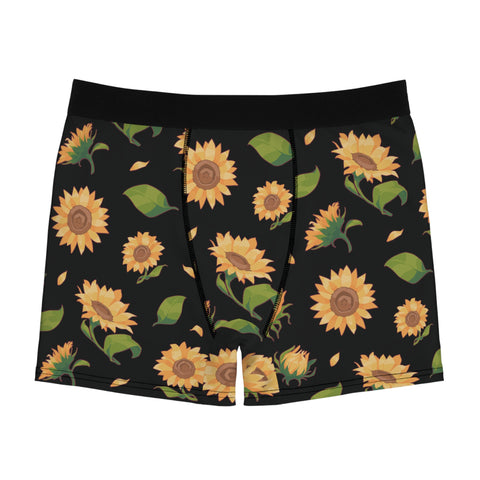 Sunflower-Men's -Boxer-Briefs-Black-Front-View