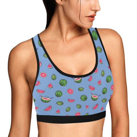Watermelon-Womens-Bralette-Blue-Model-Side-View