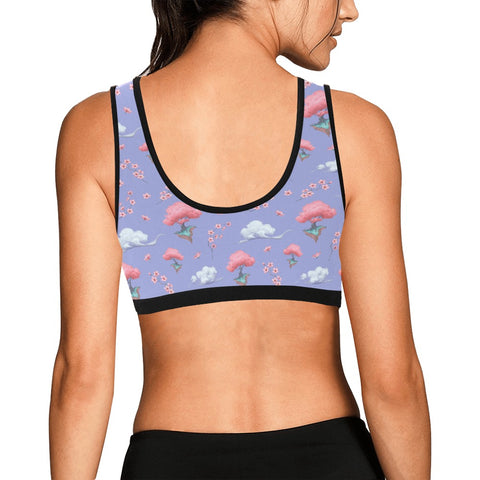 Sakura-Tree-Womens-Bralette-Lavender-Model-Back-View