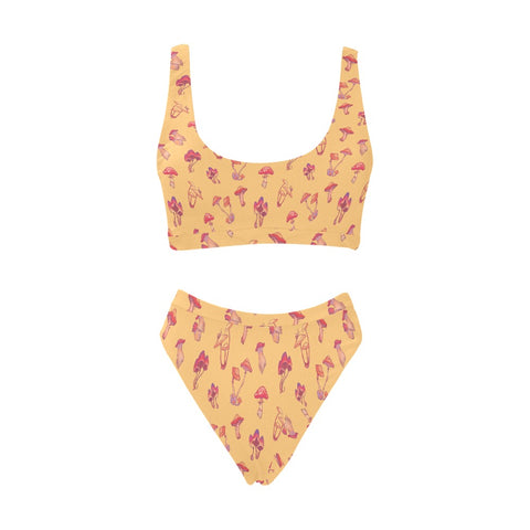 Mushroom-Womens-Bikini-Set-Yellow-Front-View
