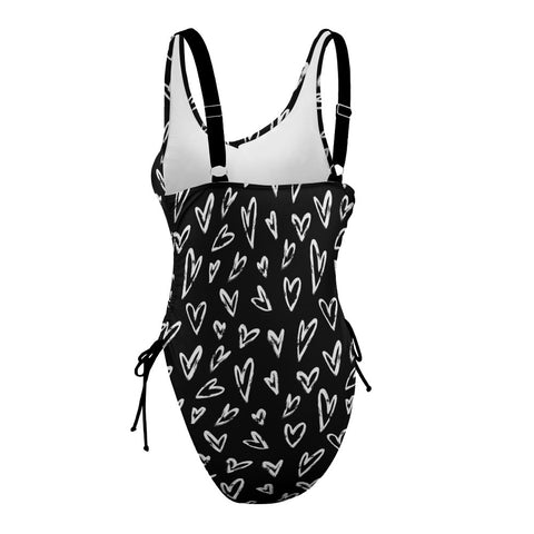 Crazy-Hearts-Women's-One-Piece-Swimsuit-Black-Product-Side-View