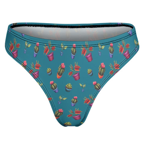 House-Plant-Womens-Thong-Teal-Product-Back-View