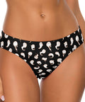 Retro-Ghost-Womens-Thong-Black-Model-Front-View