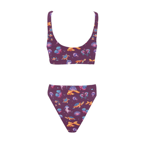 Sea-Life-Womens-Bikini-Set-Plum-Back-View