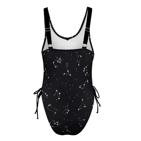Astrology-Women's-One-Piece-Swimsuit-Black-Product-Back-View