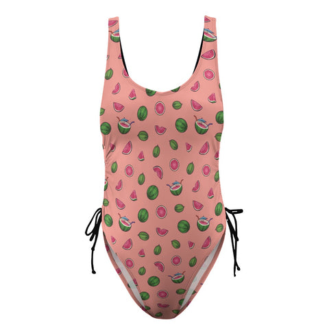 Watermelon-Womens-One-Piece-Swimsuit-Peach-Product-Front-View