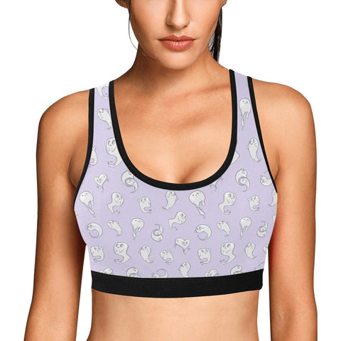 Retro-Ghost-Womens-Bralette-Lavender-Model-Front-View