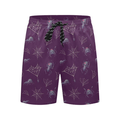 Black-Widow-Men's-Swim-Trunks-Dark-Purple-Back-View