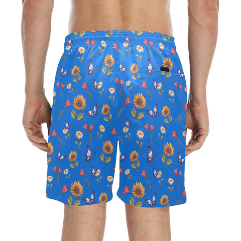 Summer-Garden-Mens-Swim-Trunks-Blue-Model-Back-View