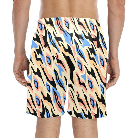 Exotic-Mens-Swim-Trunks-Blue-Model-Back-View