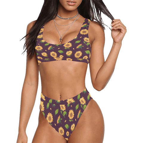 Sunflower-Womens-Bikini-Set-Dark-Purple-Model-Front-View