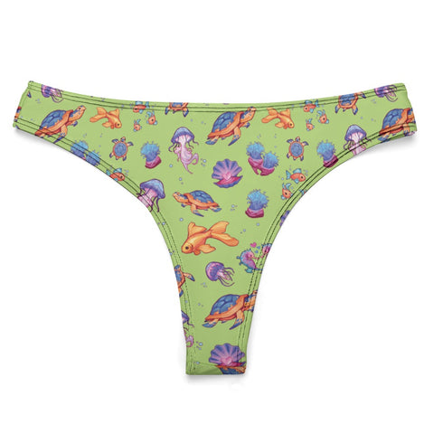 Sea-Life-Womens-Thong-Lime-Green-Product-Front-View