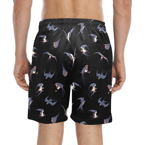 Sparrow-Mens-Swim-Trunks-Black-Model-Back-View