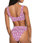 Retro-Ghost-Womens-Bikini-Set-Pink-Model-Back-View