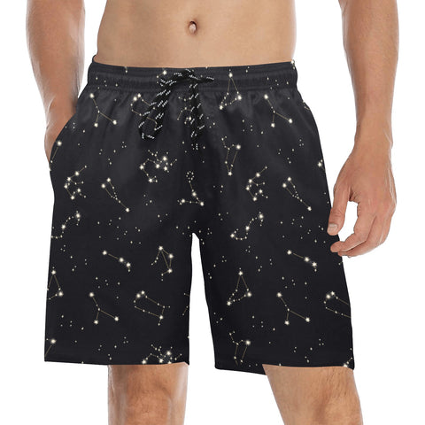 Astrology-Mens-Swim-Trunks-Black-Model-Front-View