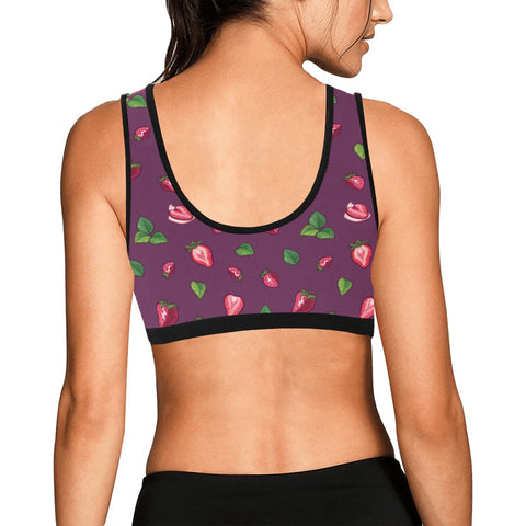 Strawberry-Womens-Bralette-Plum-Model-Back-View