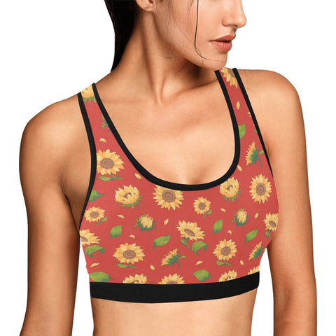 Sunflower-Womens-Bralette-Dark-Orange-Model-Side-View
