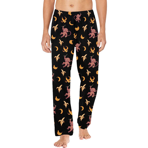 Baby-Monkey-Mens-Pajama-Black-Model-Front-View