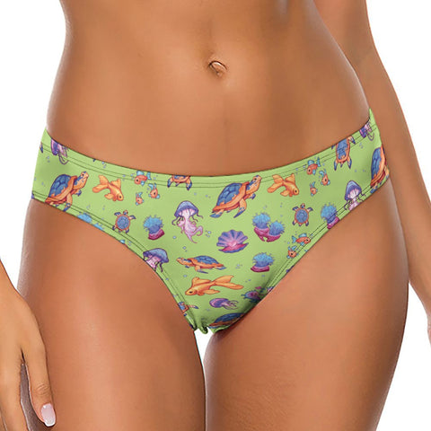Sea-Life-Womens-Thong-Lime-Green-Model-Front-View