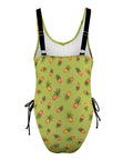 Pineapple-Women's-One-Piece-Swimsuit-Lime-Green-Product-Back-View