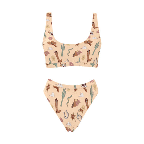 Country-Womens-Bikini-Set-Peach-Front-View