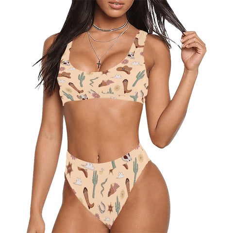 Country-Womens-Bikini-Set-Peach-Model-Front-View