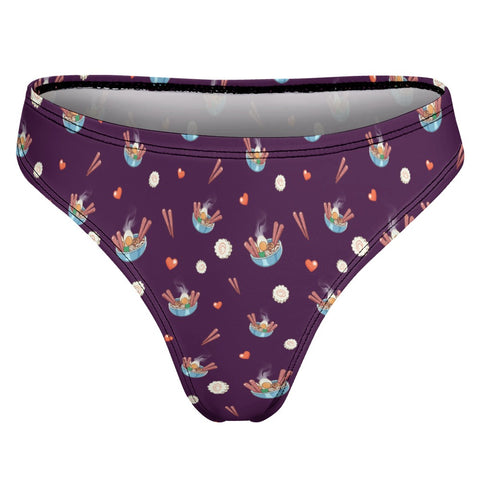 Ramen-Bowl-Women's-Thong-Dark-Purple-Product-Back-View