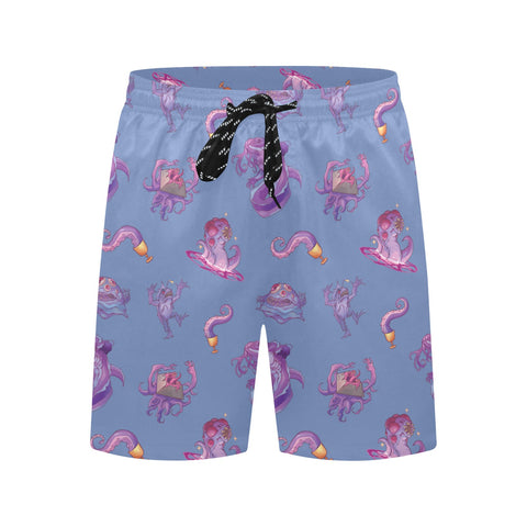 Eldritch-Horror-Men's-Swim-Trunks-Cornflower-Blue-Front-View