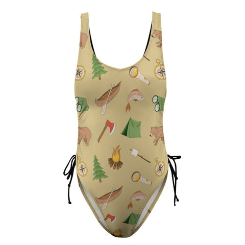 The-Great-Outdoors-Women's-One-Piece-Swimsuit-Swamp-Green-Product-Front-View