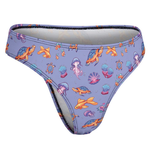 Sea-Life-Womens-Thong-Lavender-Model-Side-View