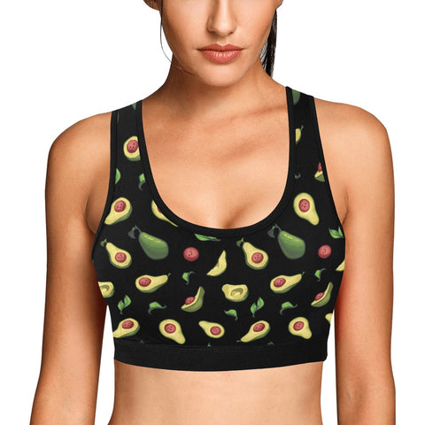 Happy-Avocado-Womens-Bralette-Black-Model-Front-View