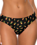 Pineapple-Womens-Thong-Black-Model-Front-View