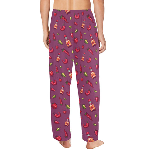 Spicy-Mens-Pajama-Magenta-Model-Back-View