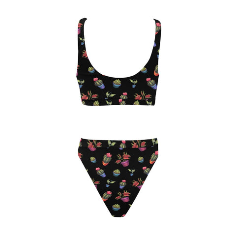 House-Plant-Womens-Bikini-Set-Black-Back-View