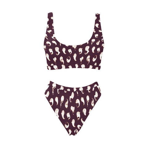Retro-Ghost-Womens-Bikini-Set-Midnight-Purple-Front-View