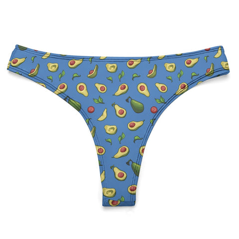 Happy-Avocado-Womens-Thong-Blue-Product-Front-View