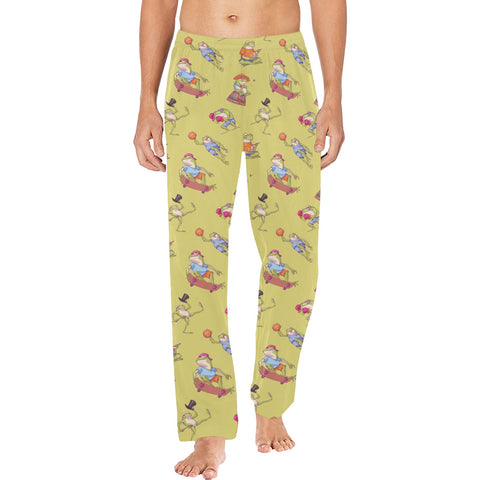 Frogs-in-Action-Mens-Pajama-Swamp-Green-Model-Front-View