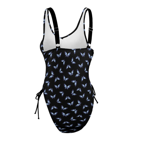 Butterfly-Women's-One-Piece-Swimsuit-Black-Product-Side-View