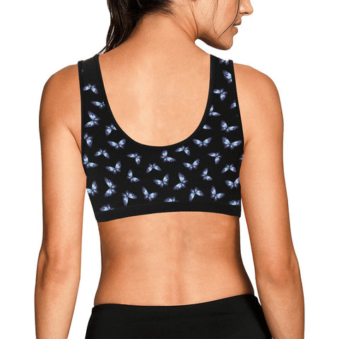 Butterfly-Women's-Bralette-Black-Model-Back-View