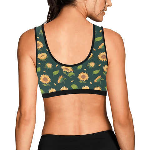 Sunflower-Womens-Bralette-Dark-Green-Model-Back-View