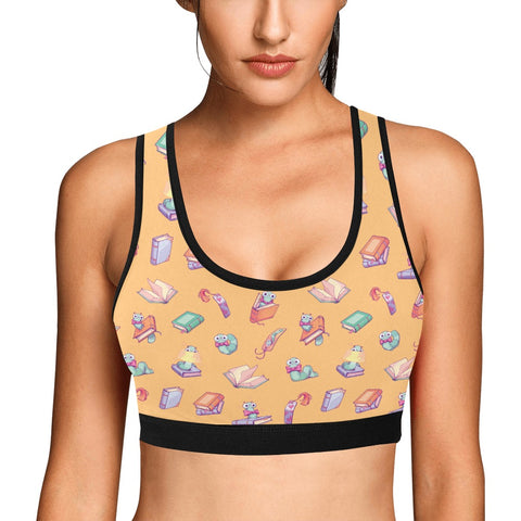 Book-Worm-Womens-Bralette-Yellow-Model-Front-View